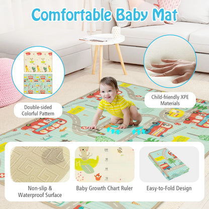 Large Baby Playpen with Mat, Playpen for Babies and Toddlers w/Basketball Hoop & Soccer Nets