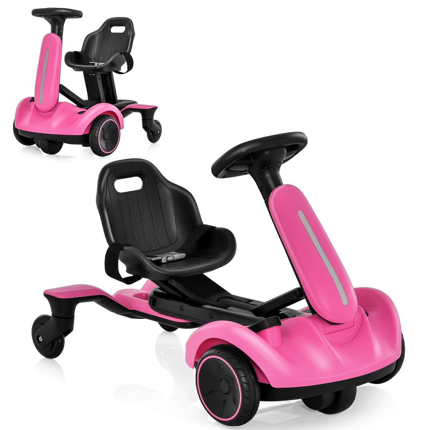Ride on Drift Car, 6V Electric Ride-On Toy W/360-Degree Spin, 2-Position Adjustable Seat Up & Down