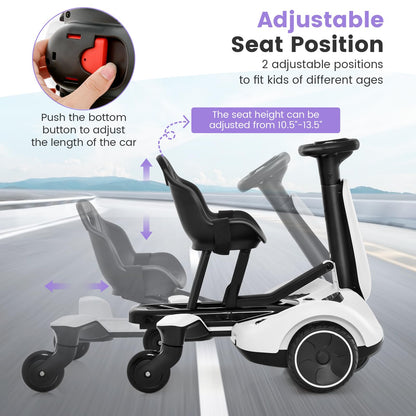 Ride on Drift Car, 6V Electric Ride-On Toy W/360-Degree Spin, 2-Position Adjustable Seat Up & Down